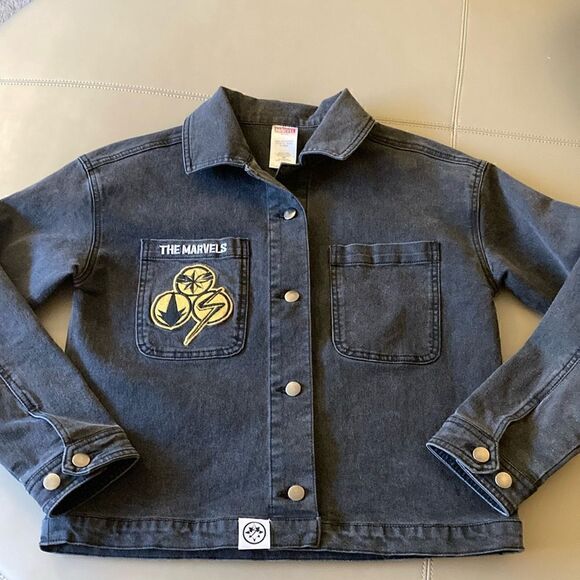 Disney The Marvels Black Pre washed Denim Jacket for Women. Size Small. - Picture 1 of 9